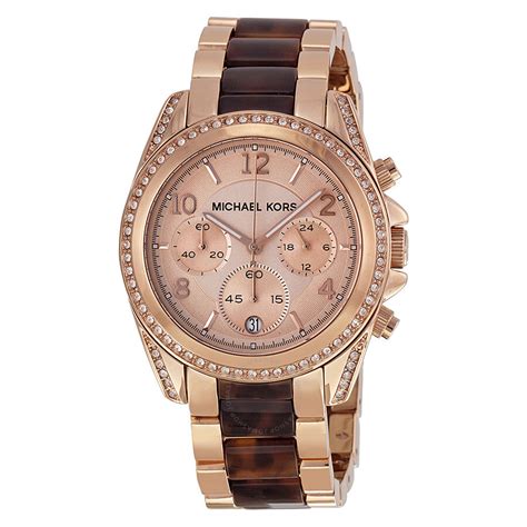 michael kors blair rose gold tone ladies watch|Michael Kors Women's Chronograph Blair Rose Gold.